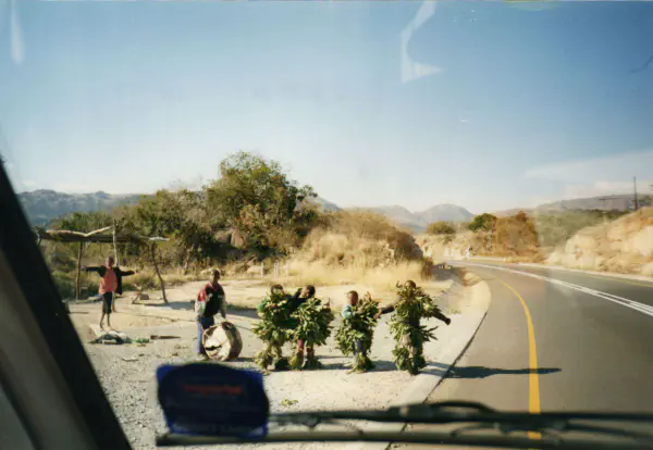 Dancing children to hopefully get some money