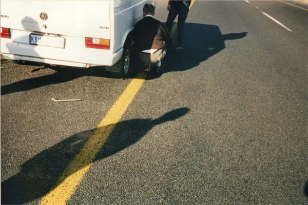 Bad luck, a flat tire on our way to Cradock