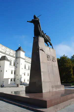 A statue of duke Gediminas, the founder of Vilnius