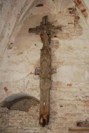 A very old cross at one of the walls of St. Anne