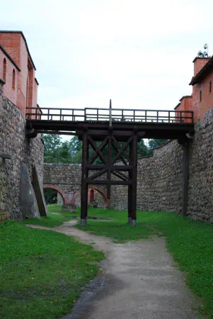Connecting bridge over the now dried up moat