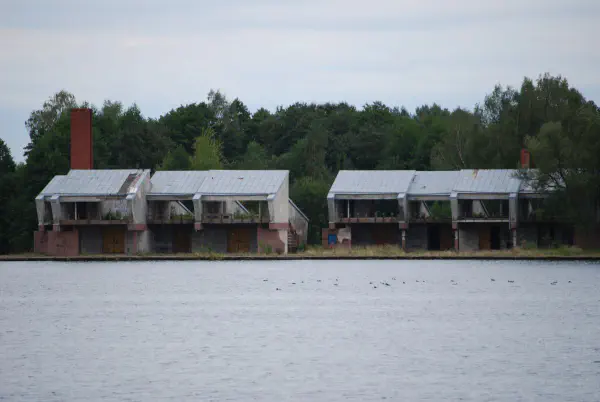Some long ago used buildings near Trakai castle museum