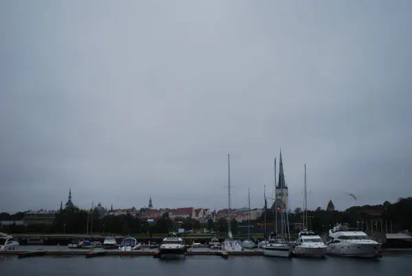 A view of the old town of Tallinn from the harbor