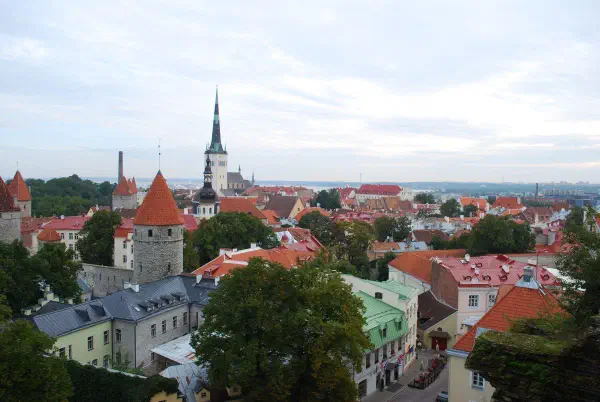 Panoramic view of the lower part of Tallinn from Toompea hill