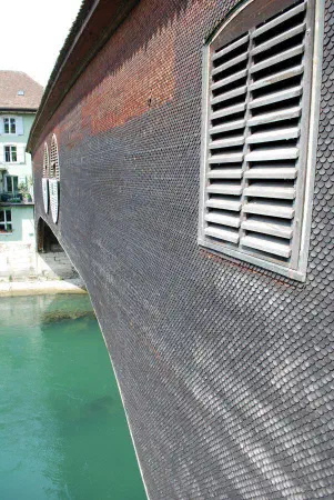 The old wooden bridge across the Limmat
