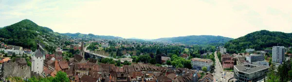 Panoramic view of Baden as seen from atop of Ruine Stein