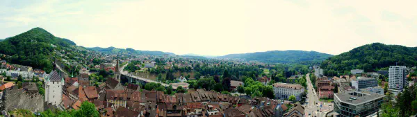 Panoramic view of Baden as seen from atop of Ruine Stein