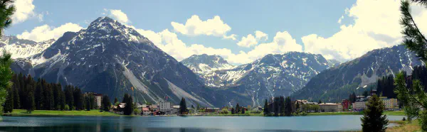 The Swiss Alps seen from the Obersee