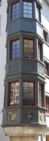 In Schaffhausen a lot of the older buildings in the town center have bay windows