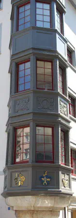 In Schaffhausen a lot of the older buildings in the town center have bay windows