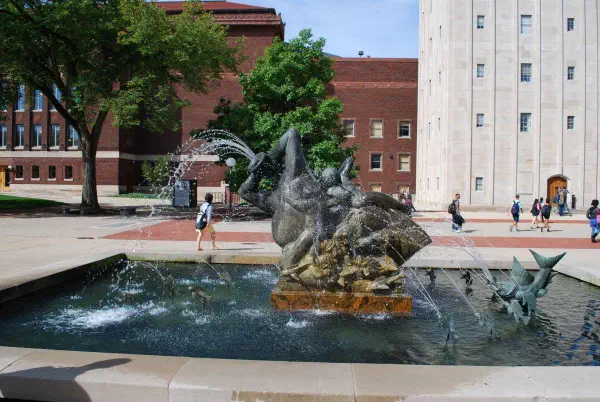 Fountain on the campus of UM