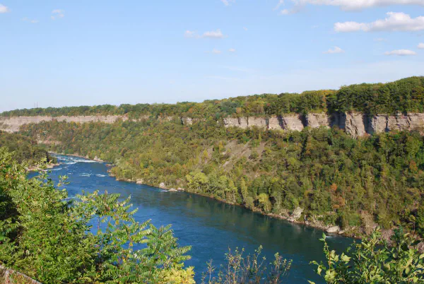 The Niagara River a few miles downstream from the Niagara Falls