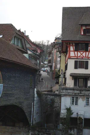 A look at the old wooden bridge in Baden