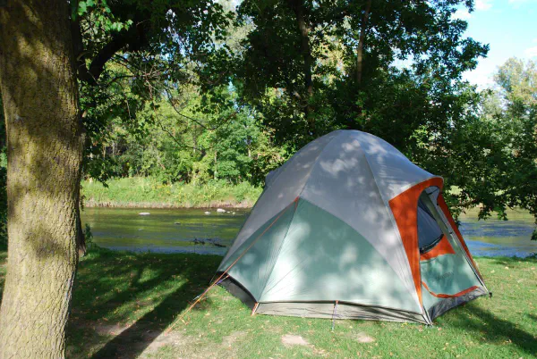 Camping at Kibby Creek Campground, Breckenridge, MI