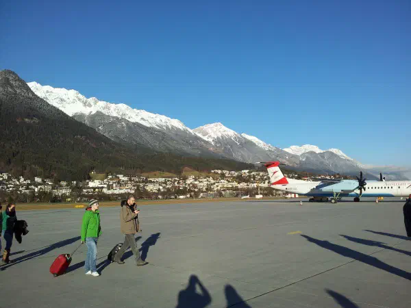 Just after landing at Innsbruck airport. What a view!! This will be the weather for the next 4,5 days, what a pity...