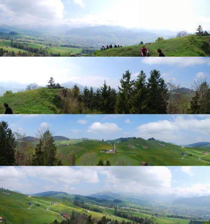 Panoramic view from the ruins of Clanx Castle (Appenzell)