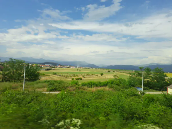 Our first view of Montenegro from the bus to Podgorica