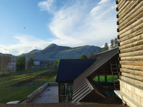 The mausoleum is on the top of the mountain from where we walked all the way down
