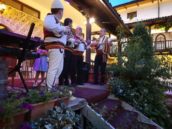 Live music during dinner at Hotel Tradita, Shkoder, Albania